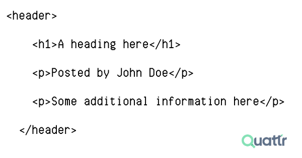 HTML Semantic Tags for Structure: Header Tag